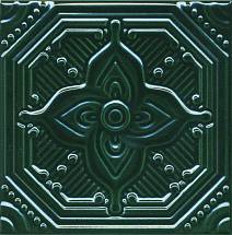 SSA003 Декор Салинас зеленый глянцевый 15х15 керам. плитка