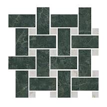T038/SG6542 Серенада мозаичный зелёный лаппатированный 32x32x0,9 керам.декор