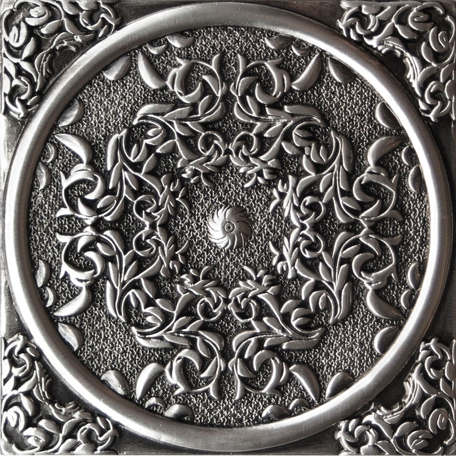 Вставка Steel plox Floresta Satined Black Silver 8x8 Absolut keramika